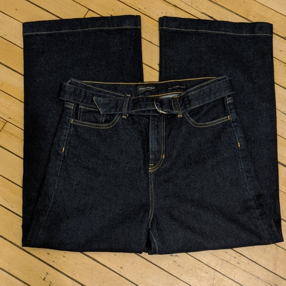 Banana Republic High Waist Wide Leg Crop Jeans